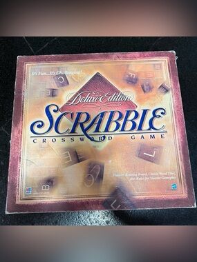 Hasbro Deluxe Edition Scrabble Crossword Game - Burgundy and Gold